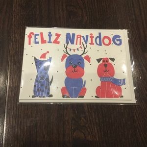 4/$20 - Cute Puppy Letterpress Christmas Card